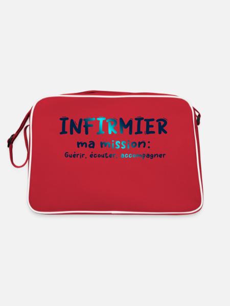 NURSE NURSE DOCTOR HUMOR DRÖLES - Retro Bag - red/white - Back