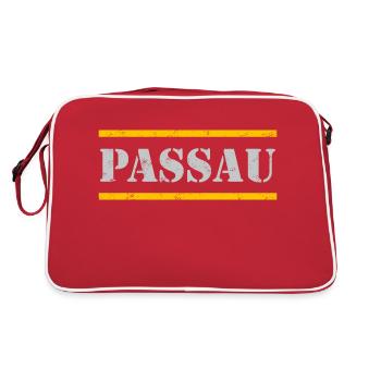Passau - Retro Tasche - Rot/Weiß - Hinten