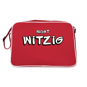 Nicht witzig - Retro Tasche - Rot/Weiß - Hinten