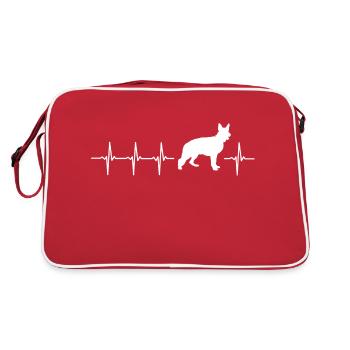 J'adore les chiens berger (berger de battement de coeur) - Sac Retro - rouge/blanc - Dos