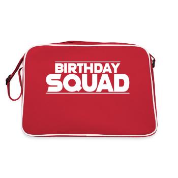 Birthday Squad - Retro Tasche - Rot/Weiß - Hinten