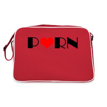 Porn text with a heart shape - Retro Bag - red/white - Back