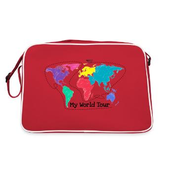 My World Tour - Retro Tasche - Rot/Weiß - Hinten