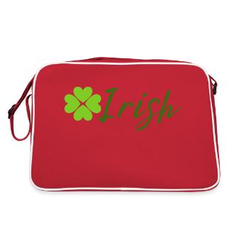 Irish with Shamrock - St. Patrick Day - Retro Bag - red/white - Back