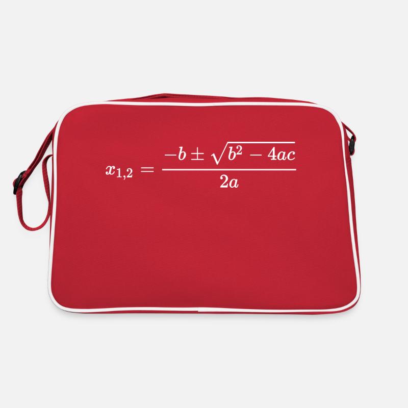 ABC Formel - PQ-Formel Mathematik Gleichung - Retro Tasche - Rot/Weiß