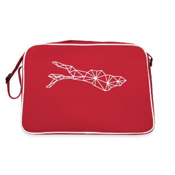 Bodensse | Polygonal I white - Retro Tasche - Rot/Weiß - Hinten