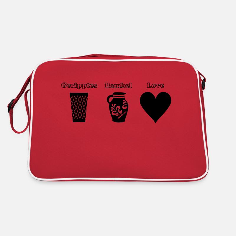 Geripptes Bembel Love Retro Tasche