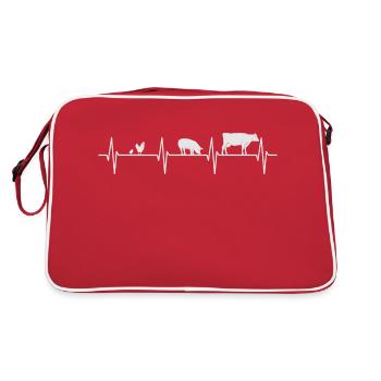 Farm heartbeat - Retro Bag - red/white - Back