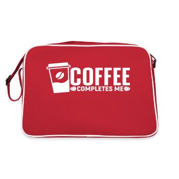 Coffee completes me - Retro Bag - red/white - Back