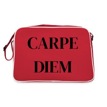 Carpe Diem – Citation latine classique - Sac Retro - rouge/blanc - Dos