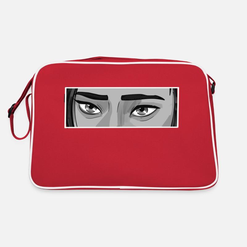 Cait Yeux BW - Sac Retro - rouge/blanc