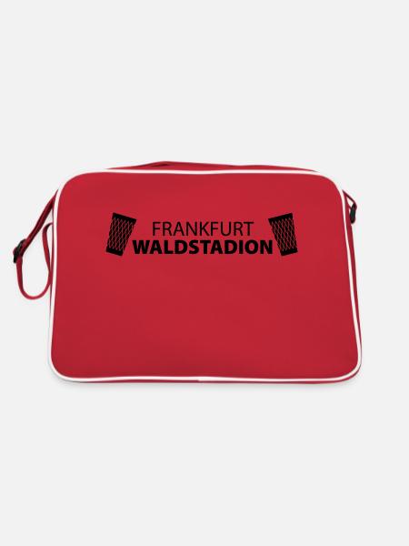 FRANKFURT WALDSTADION – Fussball Apfelwein Gerippt - Retro Tasche - Rot/Weiß - Hinten