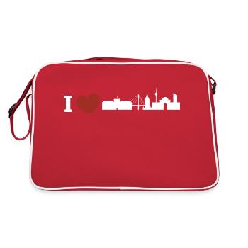 Mannheim Monnem Mannheimat - Retro Tasche - Rot/Weiß - Hinten