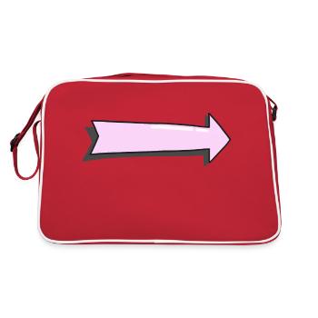 flèche rose avec ombre - Sac Retro - rouge/blanc - Dos