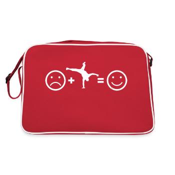 Lustiges Hiphop Breakdance Hip Hop Damen Herren BG - Retro Tasche - Rot/Weiß - Hinten
