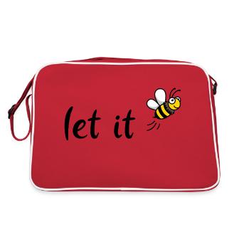 let it bee Comic Biene Imker Imkerin Imkerei - Retro Tasche - Rot/Weiß - Hinten