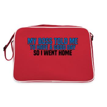 Mon patron m’a dit de passer une bonne journée. Je suis donc rentré chez moi 15 - Sac Retro - rouge/blanc - Dos