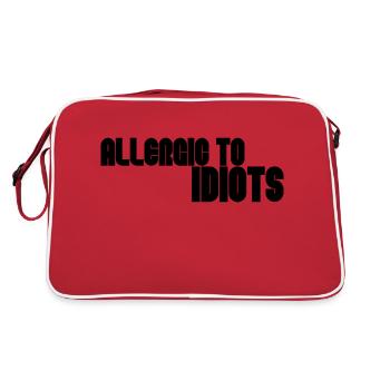 Allergique aux idiots - Sac Retro - rouge/blanc - Dos