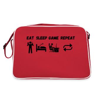 Eat sleep game Repeat - Sac Retro - rouge/blanc - Dos