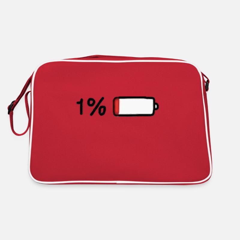 1% Prozent - Retro Tasche - Rot/Weiß