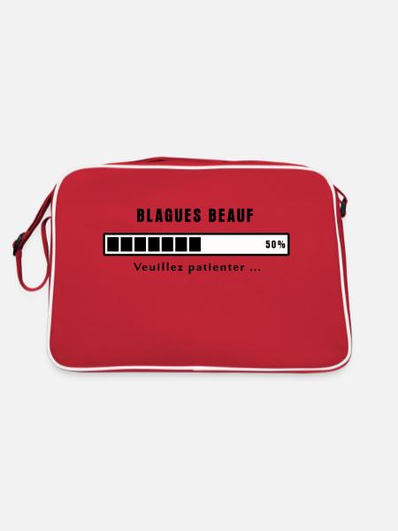 Blagues beauf en cours ! - Sac Retro - rouge/blanc - Dos