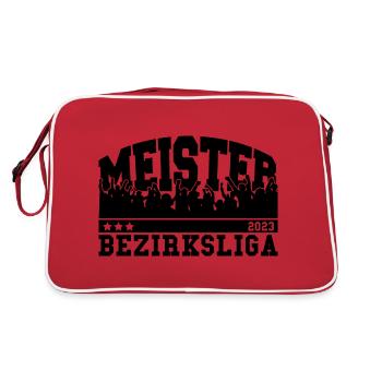 Meister 2023 Bezirksliga Aufstieg Fußball - Retro Tasche - Rot/Weiß - Hinten