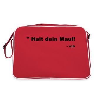 Halt dein Maul - Retro Tasche - Rot/Weiß - Hinten