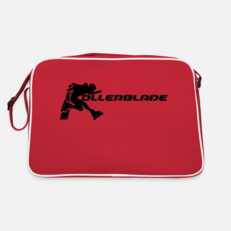 rollerblader silhouette schwarz Retro Tasche