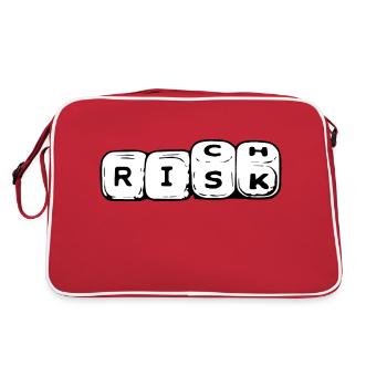 Risiko Reich Würfel Hustle Geschäftsleute Geld Bargeld Cool - Retro Tasche - Rot/Weiß - Hinten