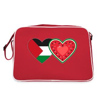 Drapeau pastèque de Palestine Coeur - Sac Retro - rouge/blanc - Dos