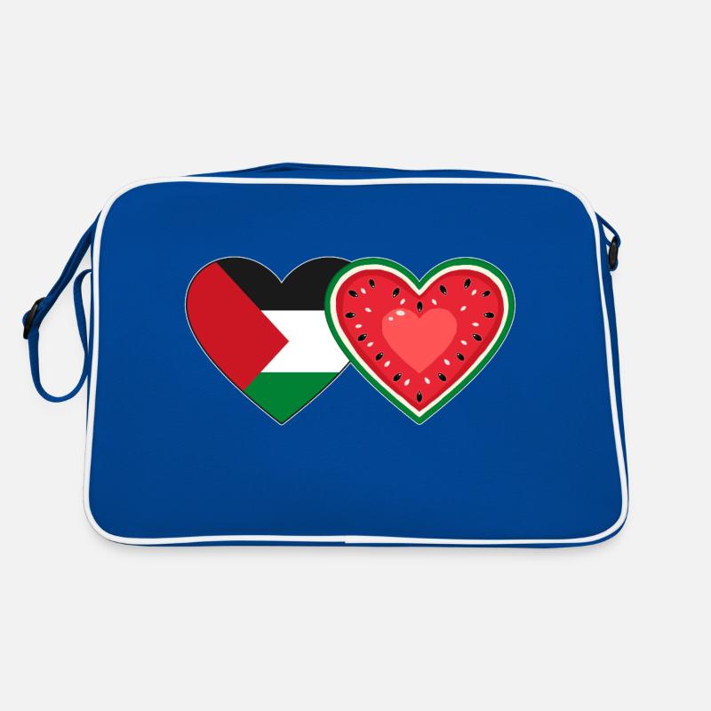 Drapeau pastèque de Palestine Coeur Sac Retro