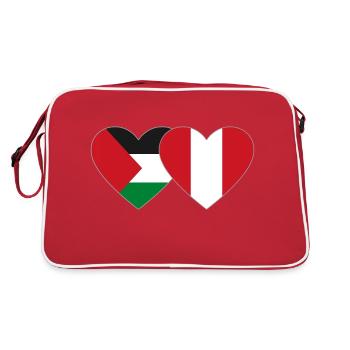 Palestine Pérou Drapeau Coeur - Sac Retro - rouge/blanc - Dos