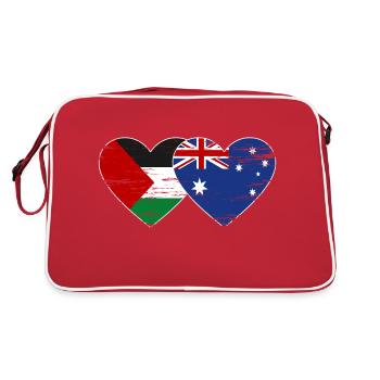 Palestine Australie Drapeau Coeur Utilisé - Sac Retro - rouge/blanc - Dos