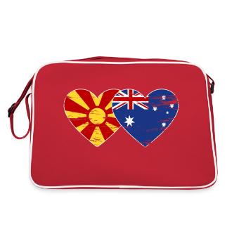 Macédoine Australie Drapeau Coeur Utilisé - Sac Retro - rouge/blanc - Dos