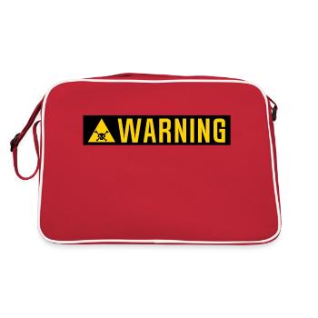 panneau warning tete de mort triangle plaque - Sac Retro - rouge/blanc - Dos