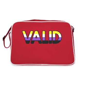 VALID enby: non-binary people are valid pride flag - Retro Bag - red/white - Back