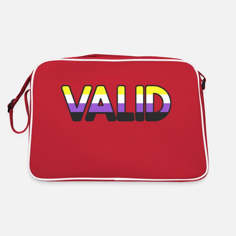 VALID enby: non-binary people are valid pride flag Retro Bag