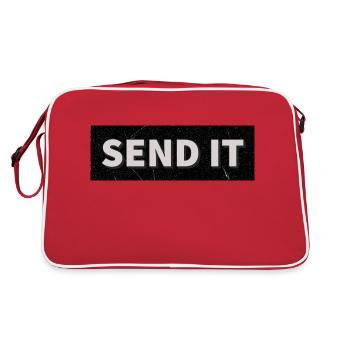 SEND IT Boxlogo - Retro Tasche - Rot/Weiß - Hinten