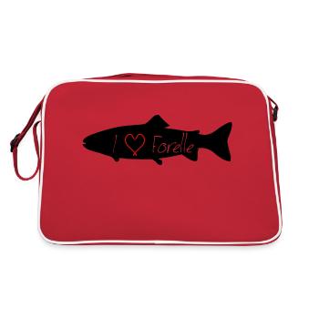 J’aime la truite noire transparente - Sac Retro - rouge/blanc - Dos