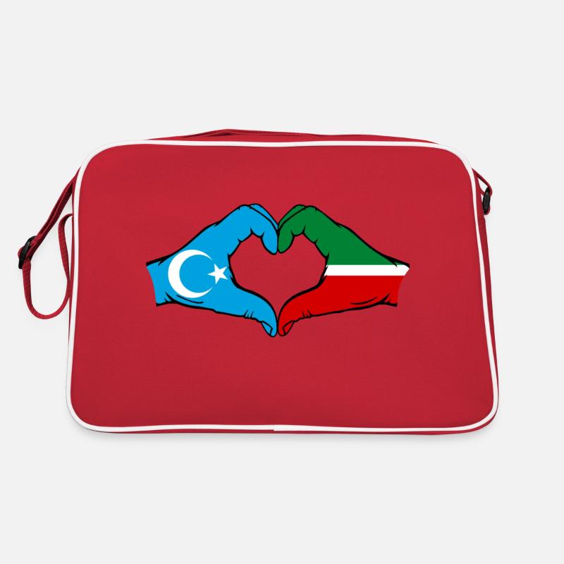 Uyghur Tatarstan Flag Hands Heart Shape Retro Bag