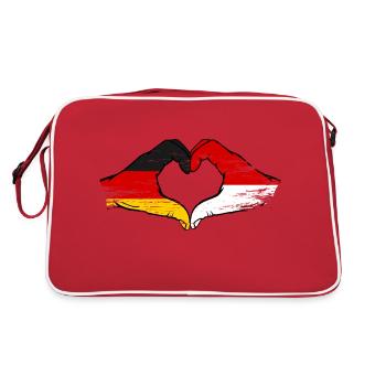 Germany Monaco Flag Hand Shape Heart Shape Used - Retro Bag - red/white - Back