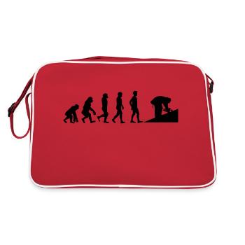 Dachdecker: Evolution of Roofer´s - Retro Tasche - Rot/Weiß - Hinten