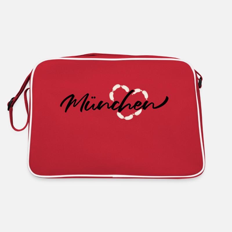 My heart beats for Munich - Black Retro Bag