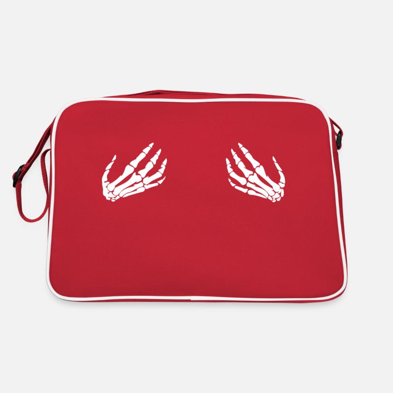 Skeleton hands on boobs - Retro Bag - red/white