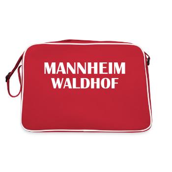 Mannheim Monnem Mannheimat - Retro Tasche - Rot/Weiß - Hinten