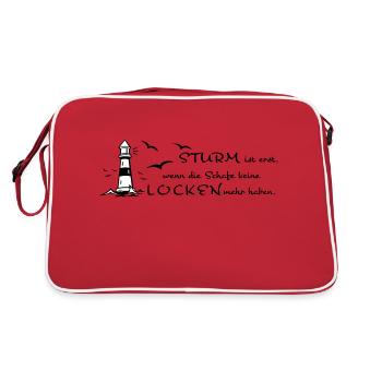 Sturm und Locken - Retro Tasche - Rot/Weiß - Hinten