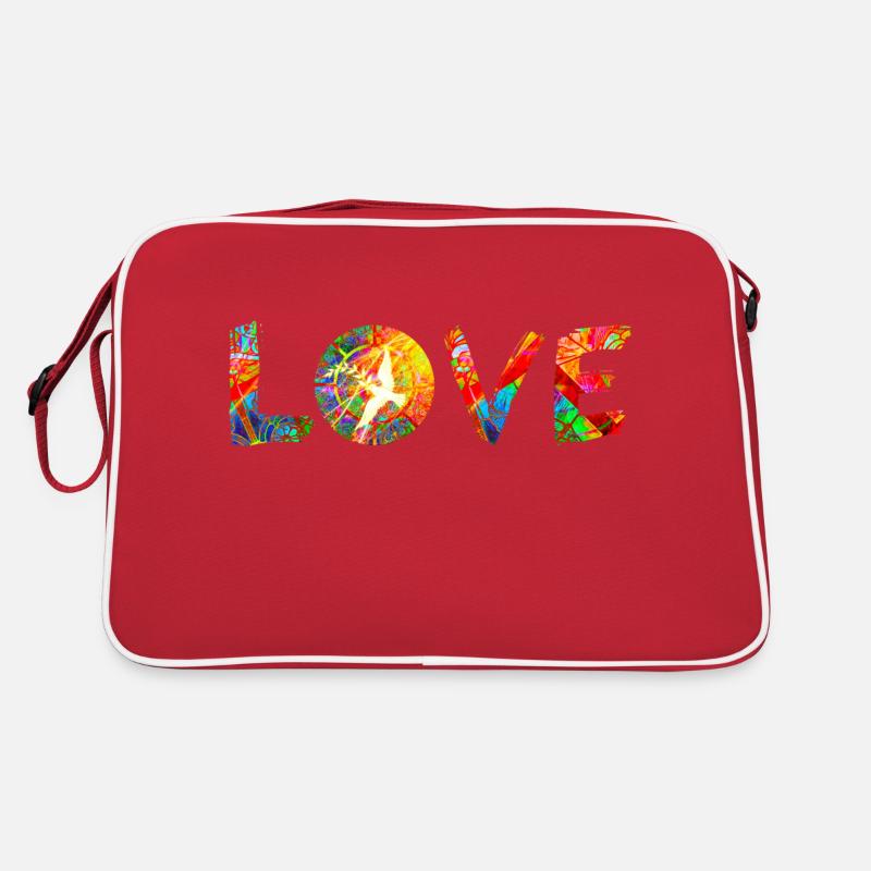 Frieden &; Liebe - Retro Tasche - Rot/Weiß