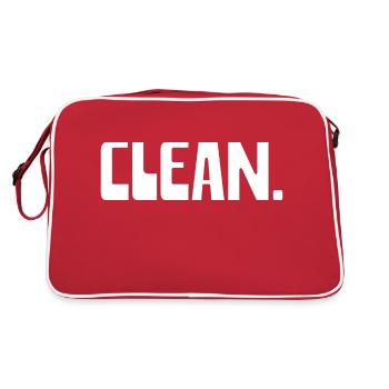 CLEAN - Retro Tasche - Rot/Weiß - Hinten