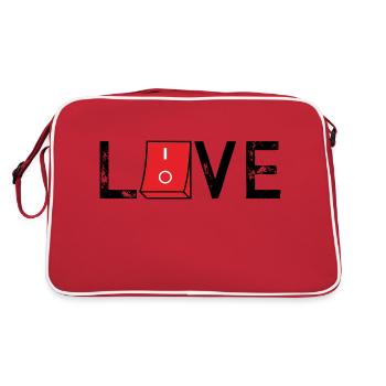 Love On Off - Retro Tasche - Rot/Weiß - Hinten