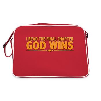 J’ai lu le dernier chapitre, Dieu gagne 4 - Sac Retro - rouge/blanc - Dos